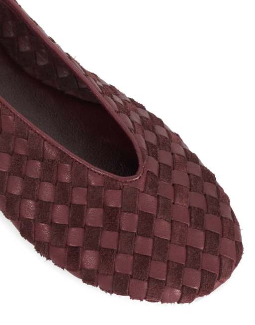 Dune London Homely ballet pumps in burgundy, 3 of 4