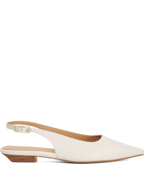 Dune London Hostess ballet pumps in white - view 1