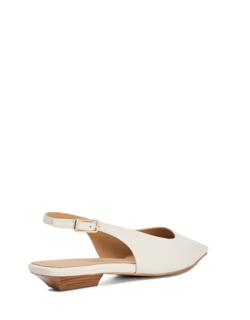 Dune London Hostess ballet pumps in white, 2 of 4
