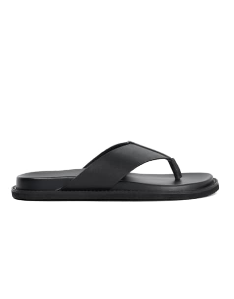 Dune London Irvin smart sandals in black - view 1