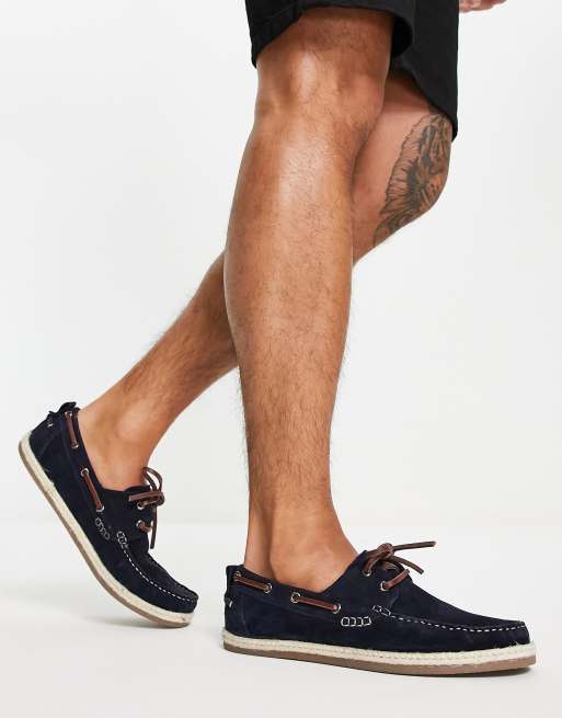 Dune navy store loafers