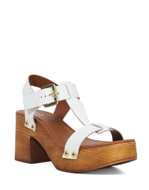 Dune London Jaynie flat sandals in white - view 1