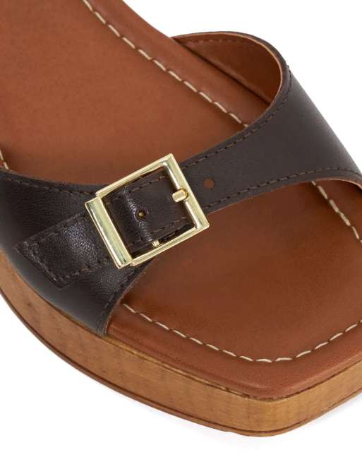 Dune London Jeane flat sandals in brown