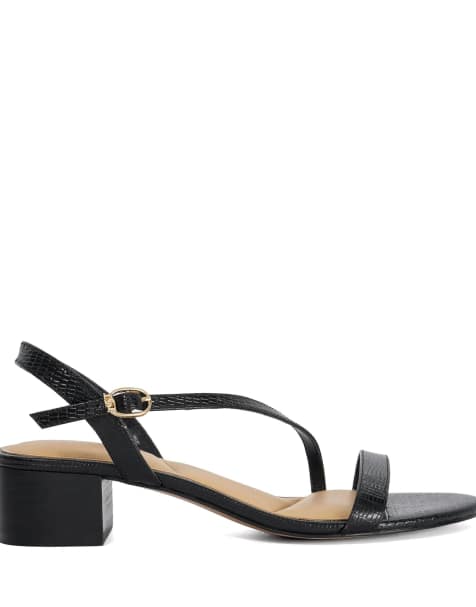 Dune London Jolene block heeled sandals in black - view 1
