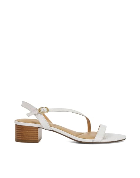 Dune London Jolene block heeled sandals in white - view 1