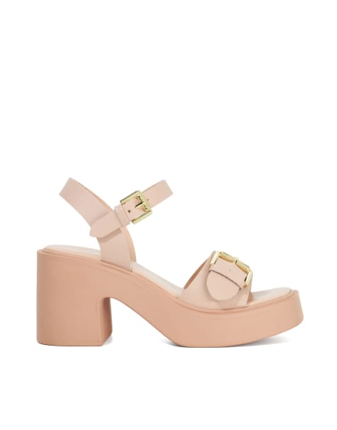 Dune London Jupiter sandals in blush - view 1