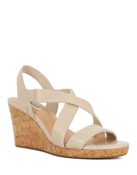 Dune London Kamies wedged heels in ecru - view 1