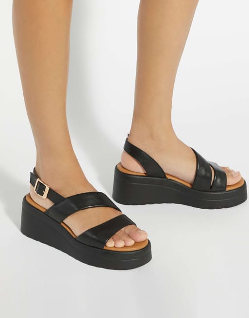Dune London Karing wedges in black, 2 of 4