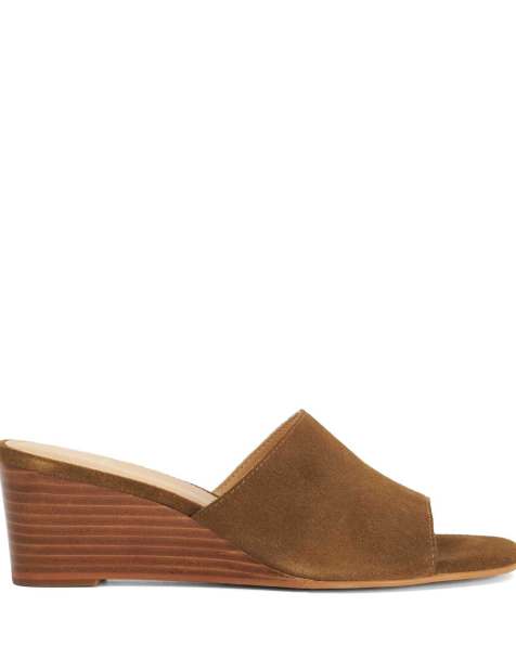 Dune London Kaydee wedges in tan - view 1