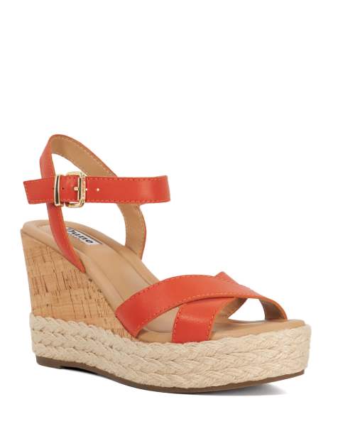 Dune London Kindest wedges in orange - view 1