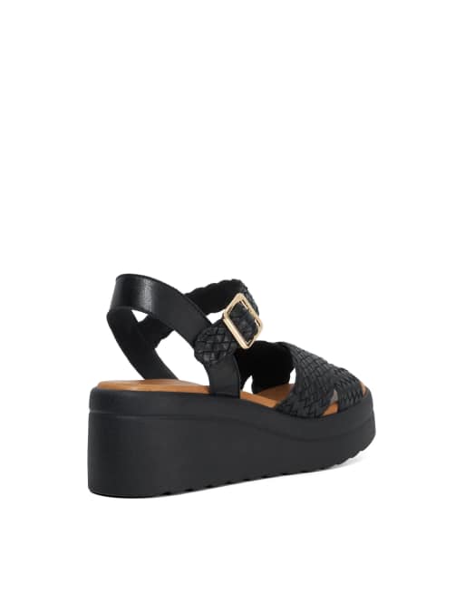 Dune London Kinleys wedges in black, 2 of 4