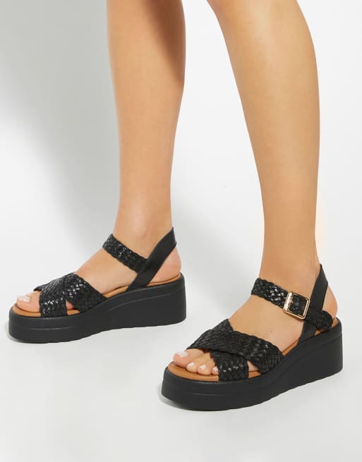Dune London Kinleys wedges in black, 3 of 4