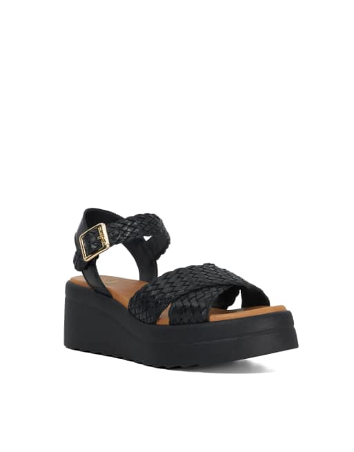 Dune London Kinleys wedges in black, 4 of 4