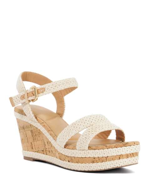 Dune London Kipling wedges in ecru - view 1