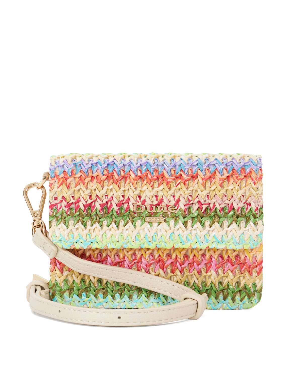 Dune London Kissed raffia bag in multi