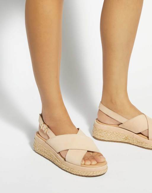 Dune London Kiya wedges in blush, 3 of 4