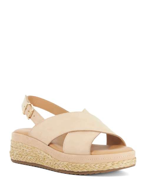 Dune London Kiya wedges in blush, 4 of 4
