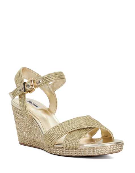 Dune London Kolden heeled sandals in gold - view 1