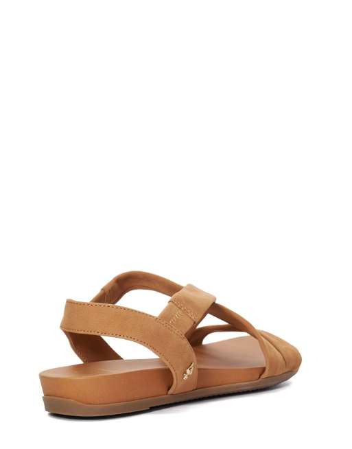 Dune London Landies flat sandals in camel, 2 of 4