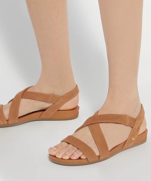 Dune London Landies flat sandals in camel, 3 of 4