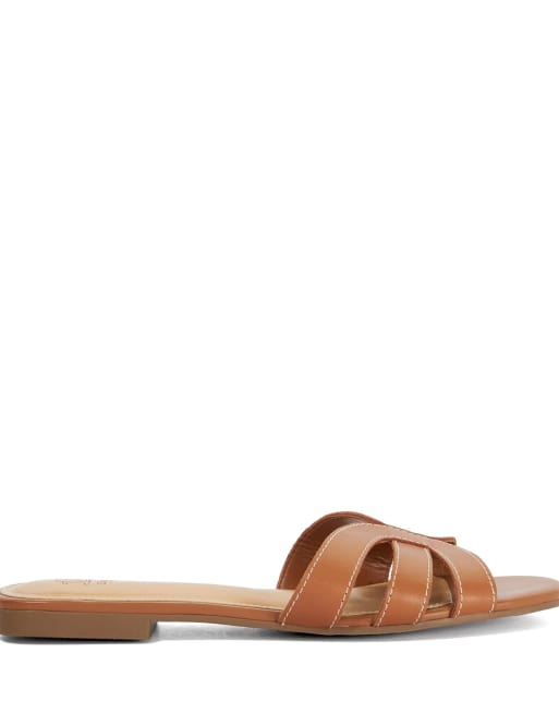 Dune London Larrissa flat sandals in tan, 4 of 4