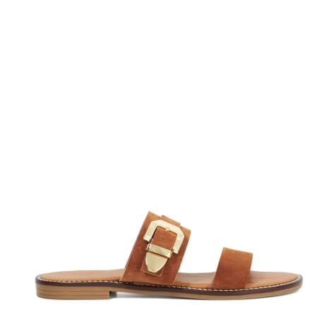 Dune London Lawe flat sandals in tan - view 1