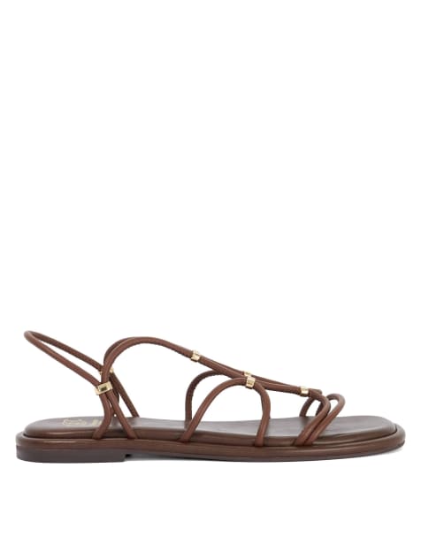 Dune London Leola casual sandals in brown - view 1