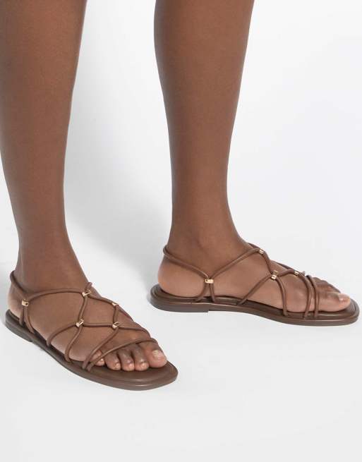 Dune London Leola casual sandals in brown, 2 of 4