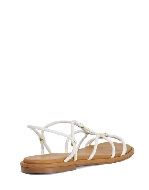 Dune London Leola casual sandals in white, 2 of 4