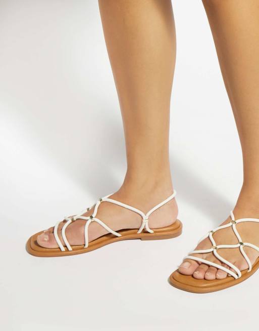 Dune London Leola casual sandals in white, 4 of 4