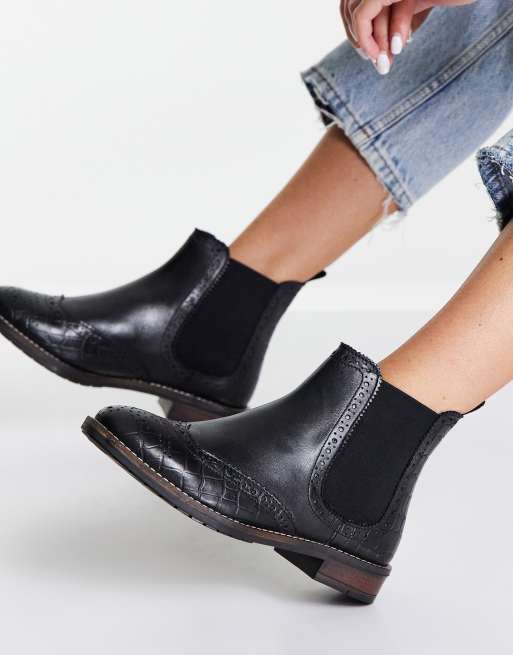 Dune London - Leren chelsea boots met brede pasvorm in zwart , 4 van 4