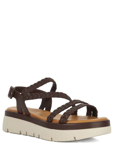 Dune London Lexture sandals in brown - view 1
