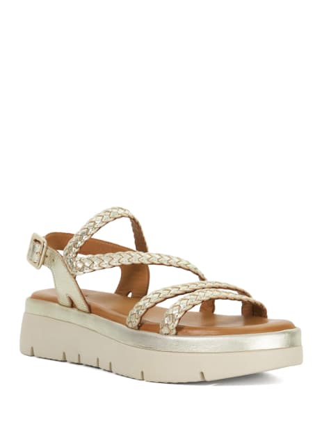 Dune London Lexture sandals in gold - view 1