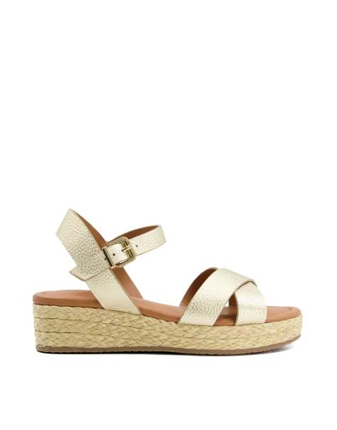 Dune London Linnie sandals in gold - view 1