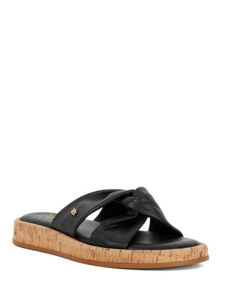 Dune London Lita flat sandals in black - view 1
