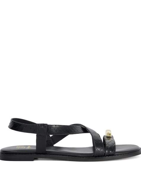 Dune London Lite casual sandals in black - view 1