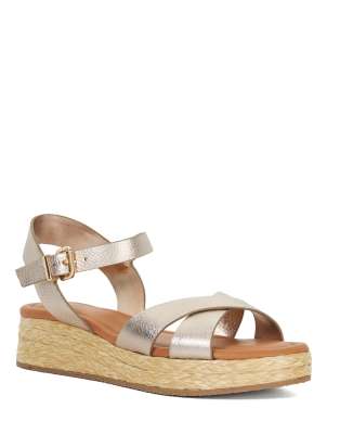 Dune London Littleton sandals in gold - view 1