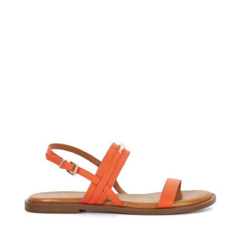 Dune London Litton flat sandals in orange - view 1