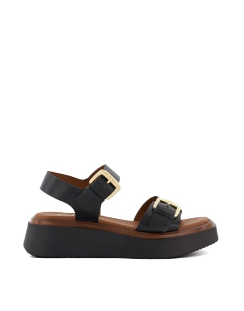 Dune London Loells sandals in black - view 1