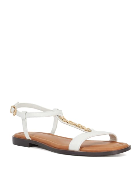 Dune London Lollipops flat sandals in white - view 1