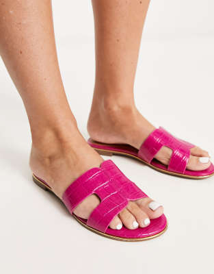 Dune London - Loopy - Flache Sandalen zum Reinschlüpfen in Pink-Rosa