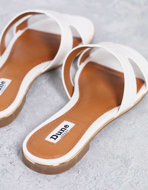 Dune London - Loopy - Hvide flade slip-on-sandaler i krokodilleskind, 2 af 4