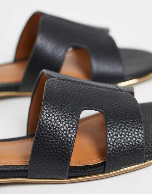 Dune black flat store sandals