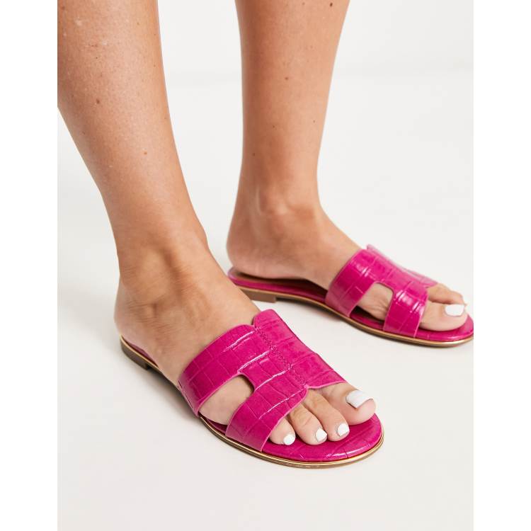 Hot pink flat sandals new arrivals