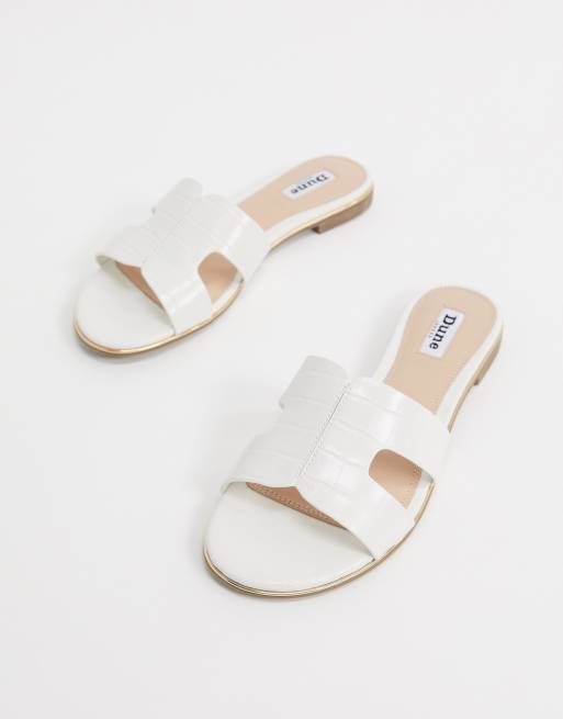 Dune hot sale white sandals