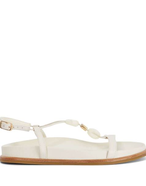 Dune London Lottee casual sandals in white - view 1