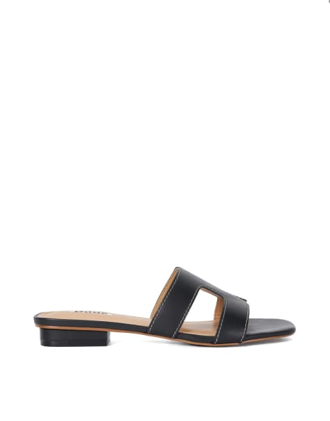 Dune London Loupe sandals in black - view 1