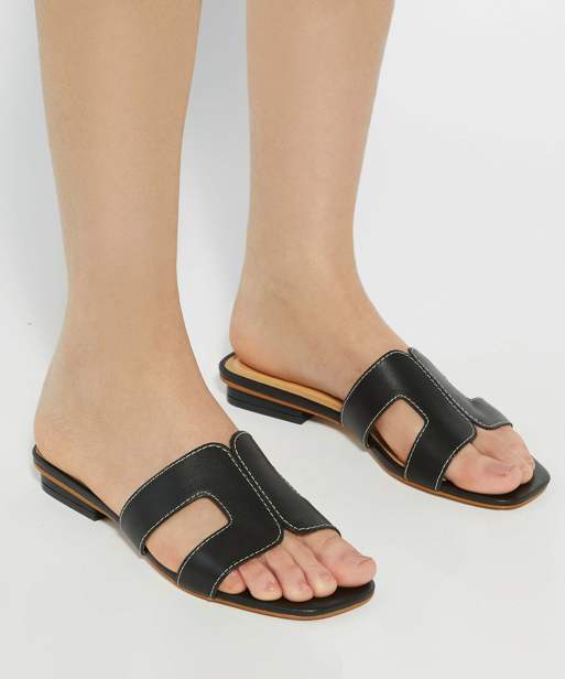 Dune London Loupe sandals in black, 3 of 4