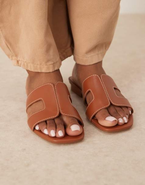 Dune London Loupe sandals in tan - view 1