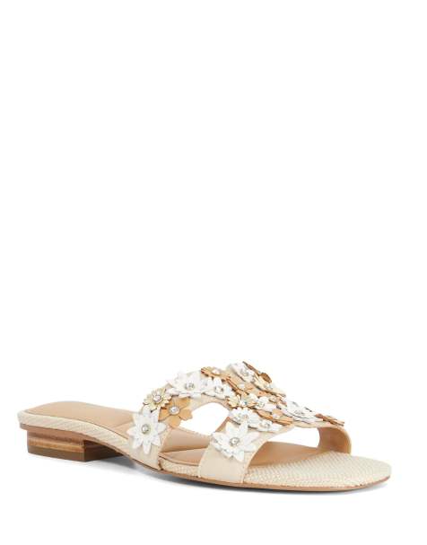 Dune London Loupes flat sandals in ecru - view 1